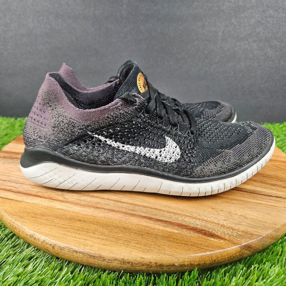 Nike Free RN Flyknit 2018 Womens Size 6.5 Black Athletic Running Shoes Sneakers